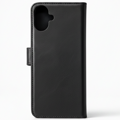 RichBoss Leather Folio Case for iPhone 16 - Black