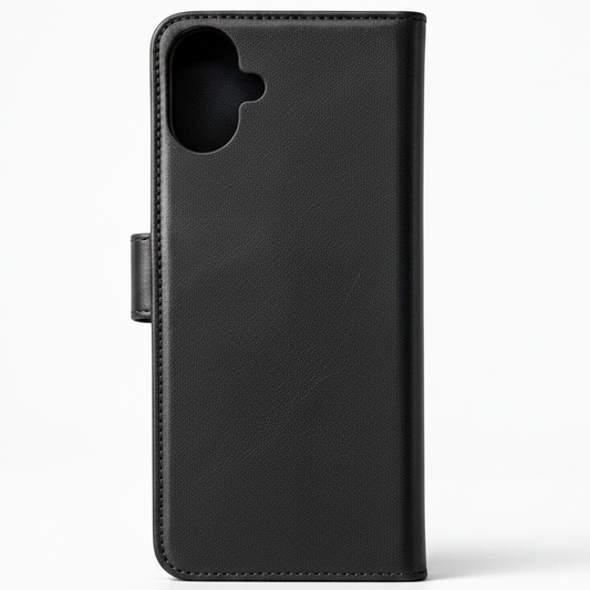 RichBoss Leather Folio Case for iPhone 16 - Black