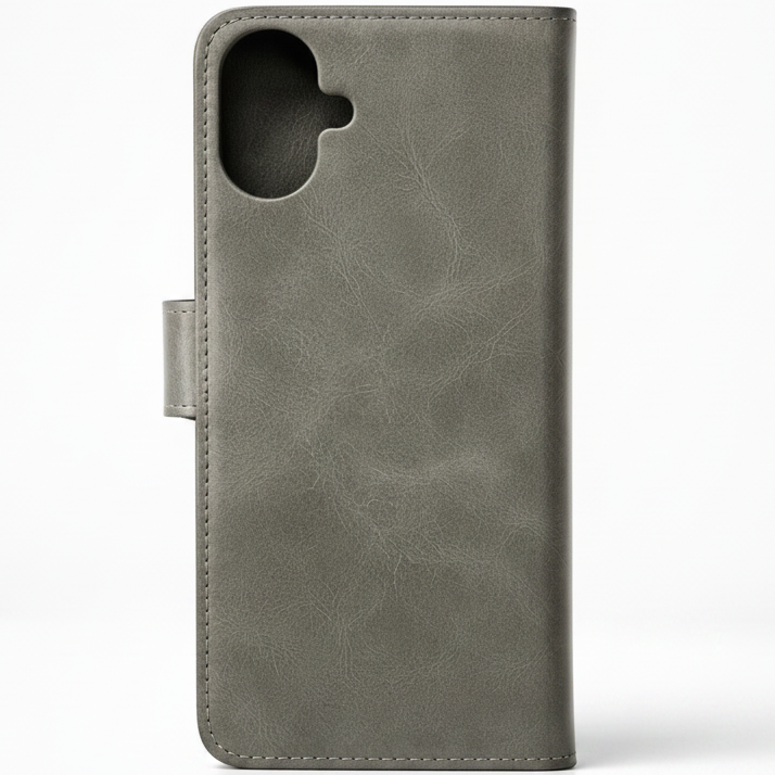 RichBoss Leather Folio Case for iPhone 16 - Grey