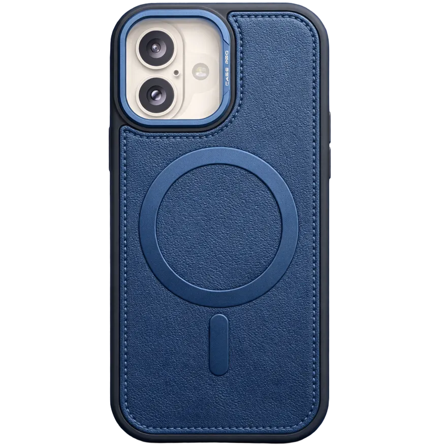 Phantom leather magsafe iphone 16 blue case