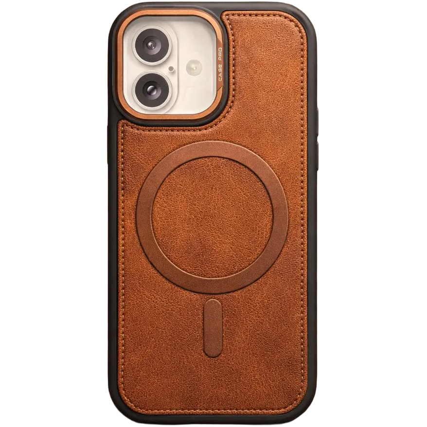 Phantom leather magsafe iphone 16 brown case