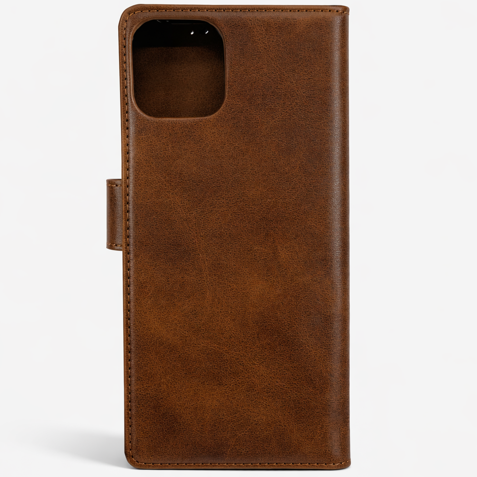 RichBoss Leather Folio Case for iPhone 16 Pro Max - Brown