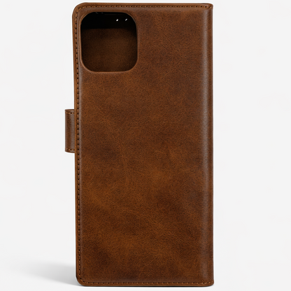 RichBoss Leather Folio Case for iPhone 16 Pro Max - Brown
