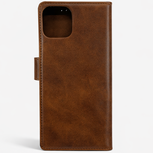 RichBoss Leather Folio Case for iPhone 16 Pro Max - Brown