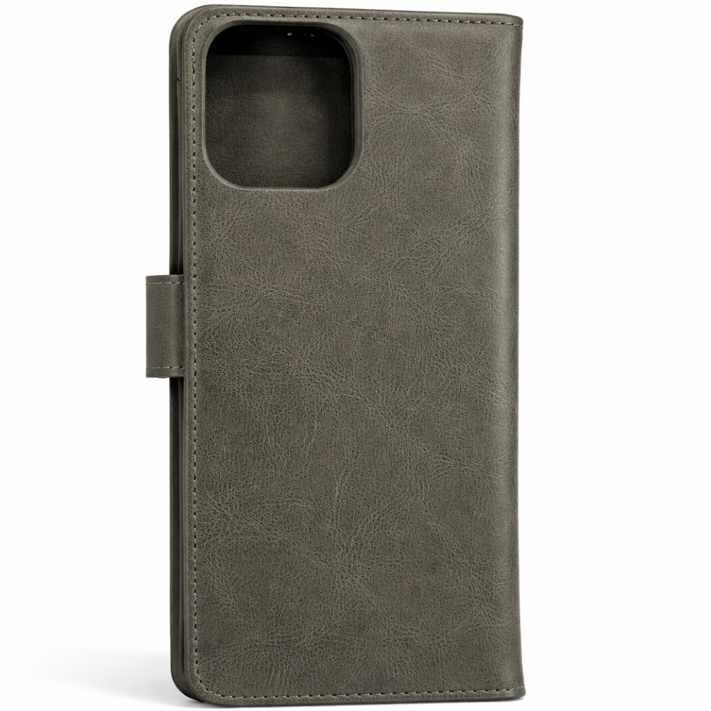 RichBoss Leather Folio Case for iPhone 16 Pro Max - Grey