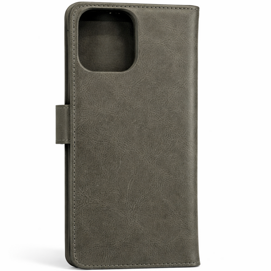 RichBoss Leather Folio Case for iPhone 16 Pro Max - Grey