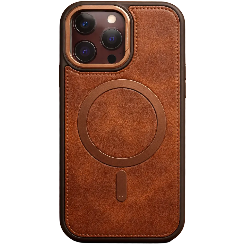 Phantom leather magsafe iphone 16 pro max brown case