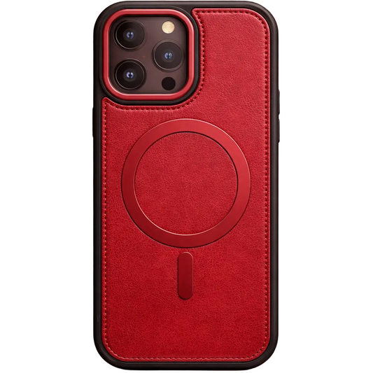 Phantom leather magsafe iphone 16 pro max wine red case