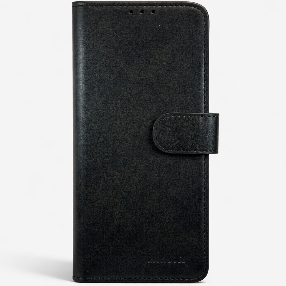 RichBoss Leather Folio Case for iPhone 15 - Black