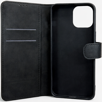 RichBoss Leather Folio Case for iPhone 15 - Black