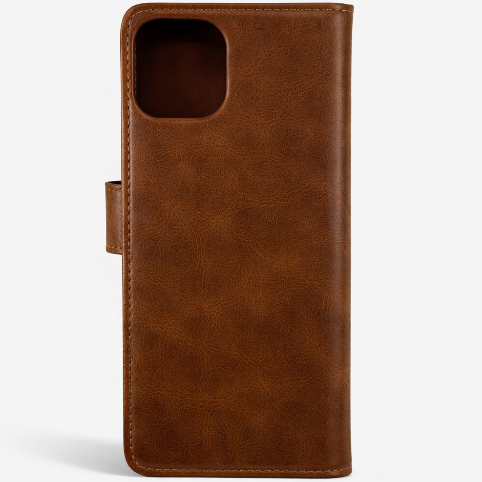 RichBoss Leather Folio Case for iPhone 15 - Brown