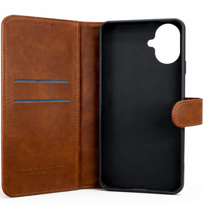 RichBoss Leather Folio Case for iPhone 17 - Brown