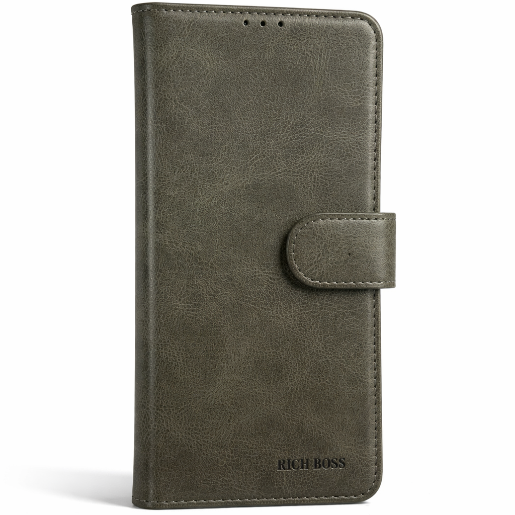 RichBoss Leather Folio Case for iPhone 17 - Grey