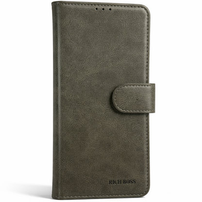 RichBoss Leather Folio Case for iPhone 17 - Grey