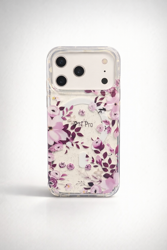Gardenia Mag iPhone 17 Pro Case Purple Petals