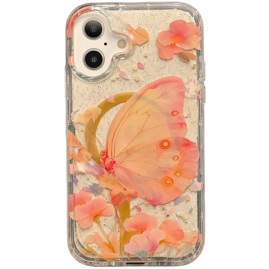 Gardenia Mag iPhone 17 Case Peach Butterfly