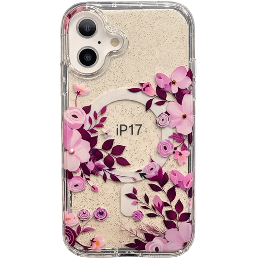 Gardenia Mag iPhone 17 Case Purple Petals