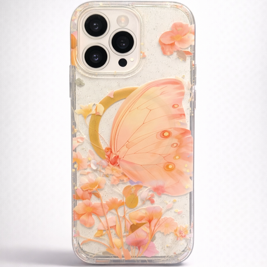 Gardenia Mag iPhone 16 Pro Max Case Peach Butterfly