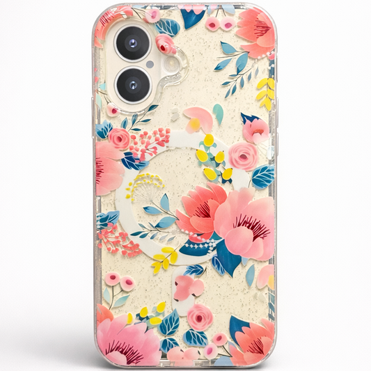 Gardenia Mag iPhone 16 Case Pink Floral