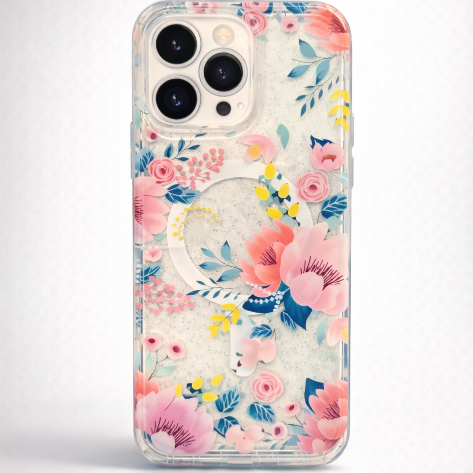 Gardenia Mag iPhone 15 Pro Max Case Pink Floral