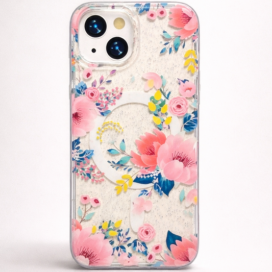 Gardenia Mag iPhone 15 Case Pink Floral