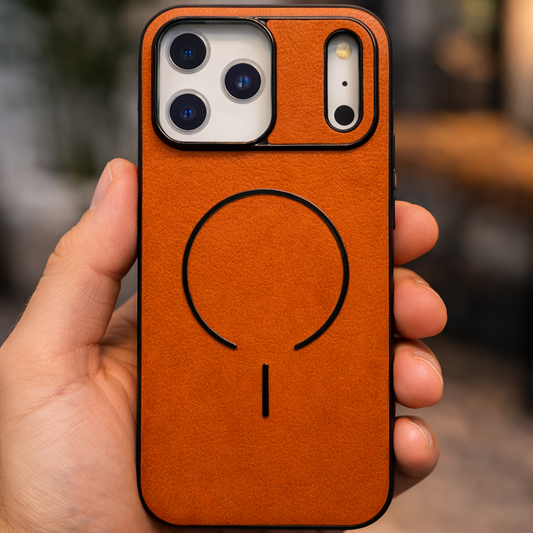 MagElite Leather Case for iPhone 17 Pro - Orange