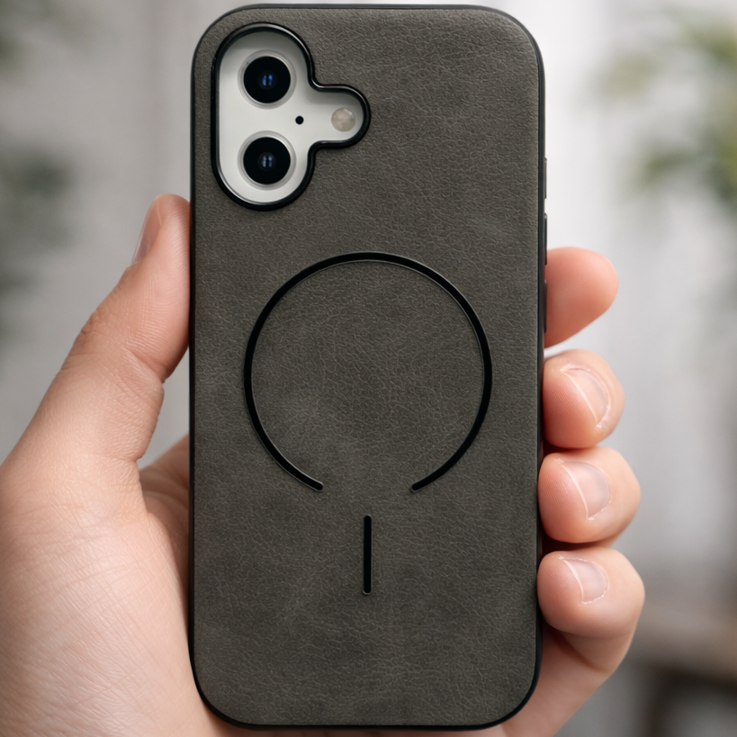 MagElite Leather Case for iPhone 17 - Grey