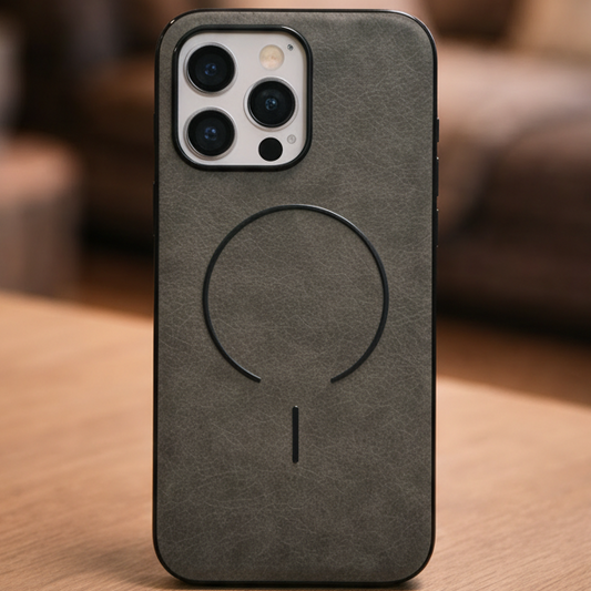 MagElite Leather Case for iPhone 16 Pro Max - Grey