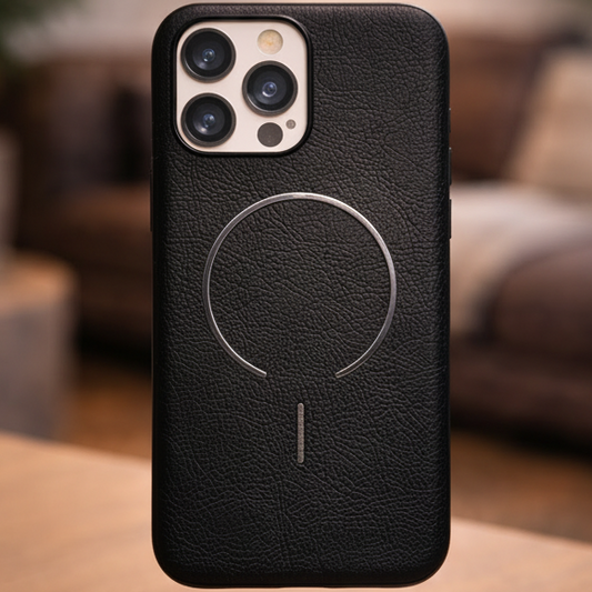 MagElite Leather Case for iPhone 16 Pro Max - Black