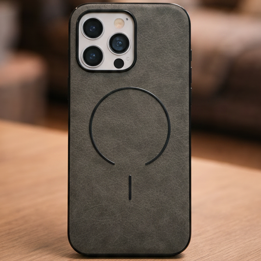 MagElite Leather Case for iPhone 16 Pro - Grey