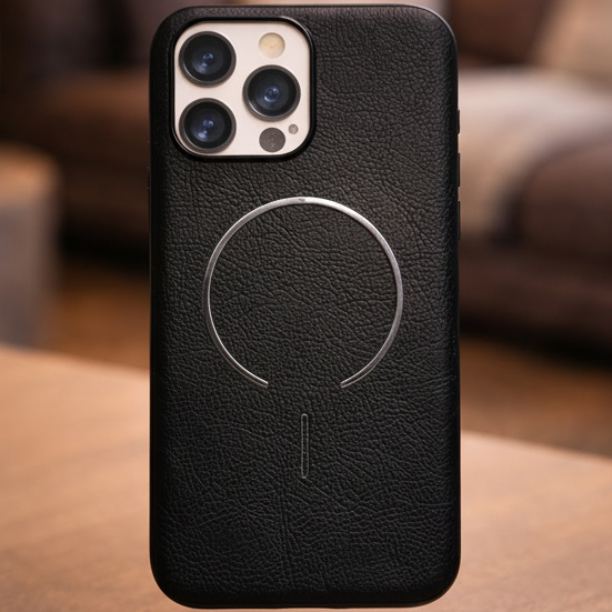 MagElite Leather Case for iPhone 16 Pro - Black
