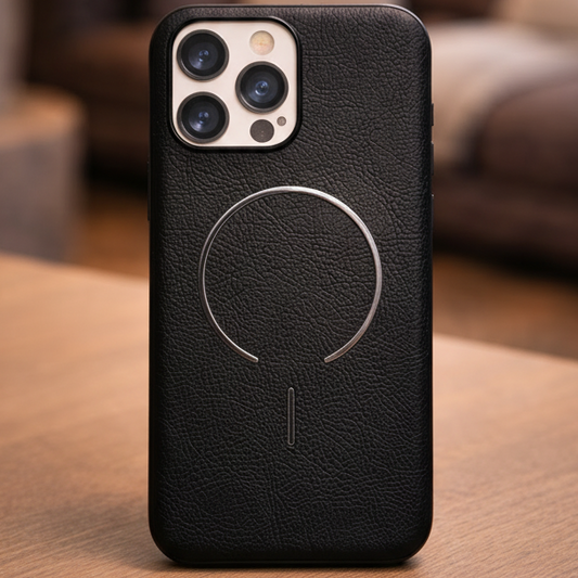 MagElite Leather Case for iPhone 15 Pro Max - Black