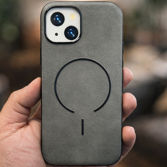 MagElite Leather Case for iPhone 15 - Grey