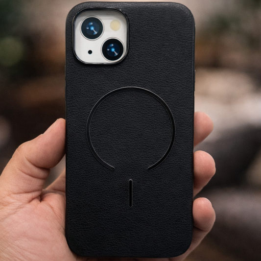 MagElite Leather Case for iPhone 15 - Black