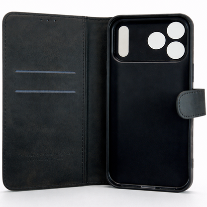 RichBoss Leather Folio Case for iPhone 17 Pro - Black