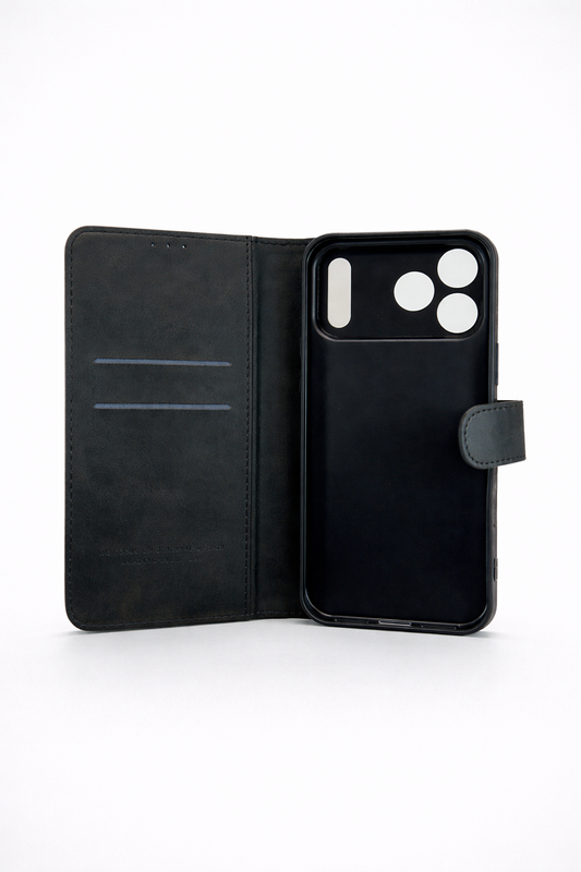 RichBoss Leather Folio Case for iPhone 17 Pro - Black
