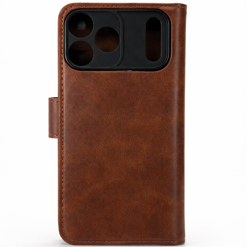 RichBoss Leather Folio Case for iPhone 17 Pro - Brown