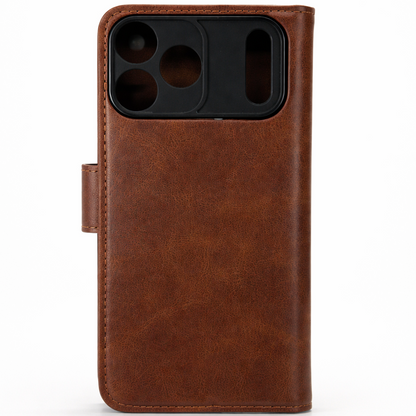 RichBoss Leather Folio Case for iPhone 17 Pro - Brown