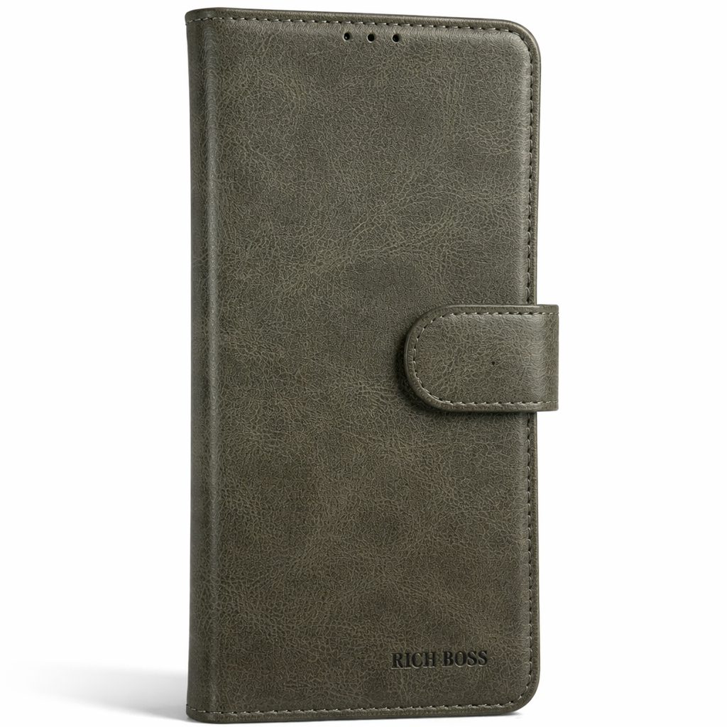 RichBoss Leather Folio Case for iPhone 17 Pro - Grey