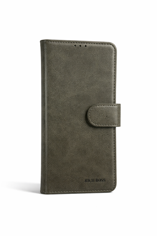 RichBoss Leather Folio Case for iPhone 17 Pro - Grey