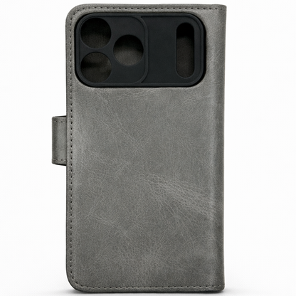 RichBoss Leather Folio Case for iPhone 17 Pro - Grey