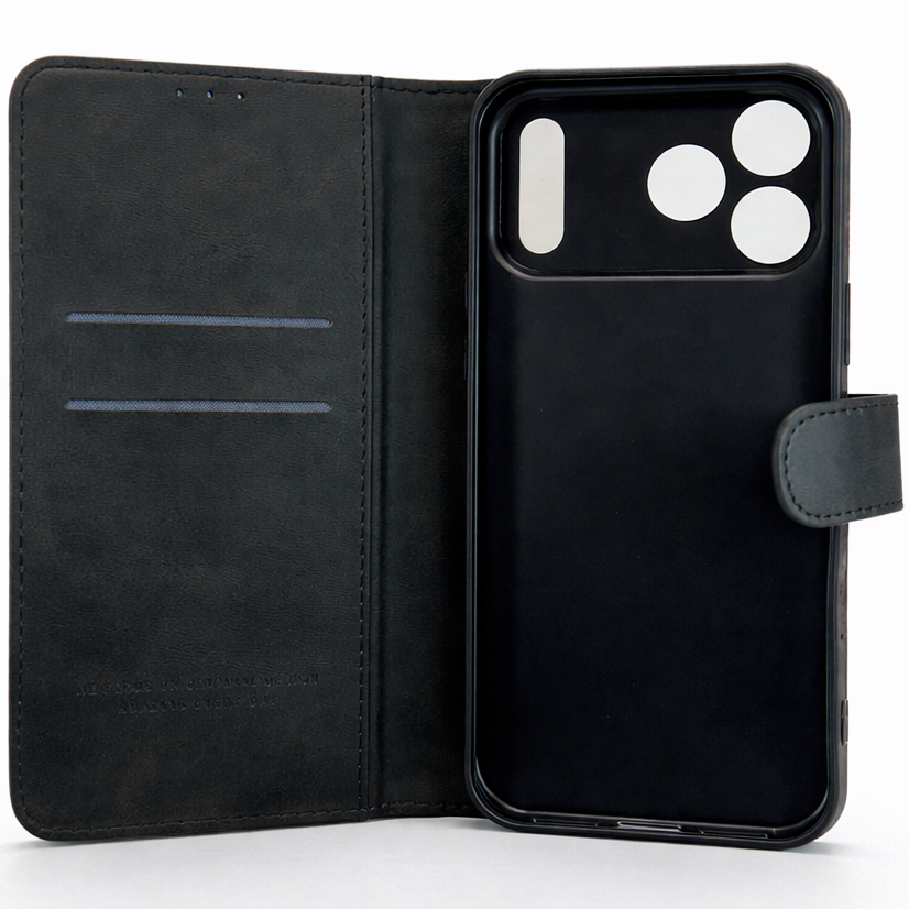 RichBoss Leather Folio Case for iPhone 17 Pro Max - Black