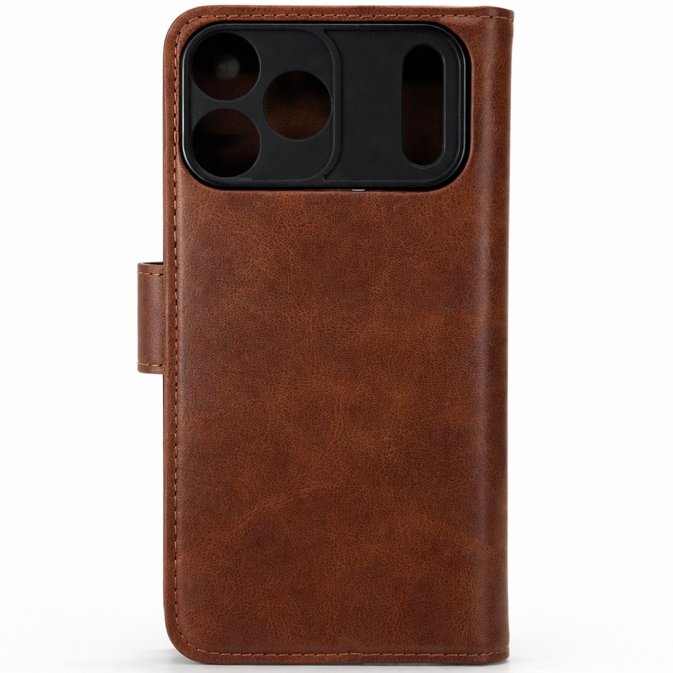 RichBoss Leather Folio Case for iPhone 17 Pro Max - Brown