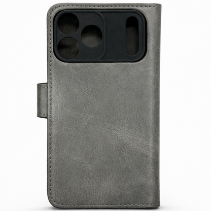 RichBoss Leather Folio Case for iPhone 17 Pro Max - Grey