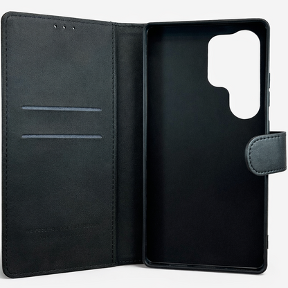 RichBoss Leather Folio Case for Samsung Galaxy S25 Ultra - Black