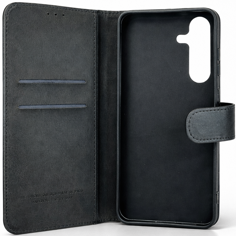 RichBoss Leather Folio Case for Samsung Galaxy A17 - Black