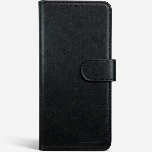 RichBoss Leather Folio Case for Samsung Galaxy A17 - Black