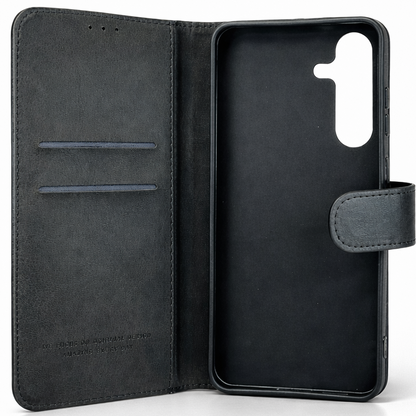 RichBoss Leather Folio Case for Samsung Galaxy S25 FE - Black