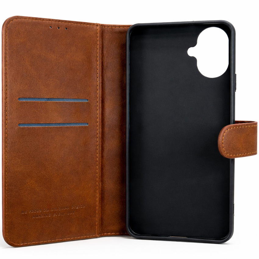 RichBoss Leather Folio Case for Samsung Galaxy A07 - Brown