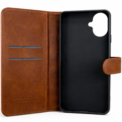 RichBoss Leather Folio Case for Samsung Galaxy A07 - Brown